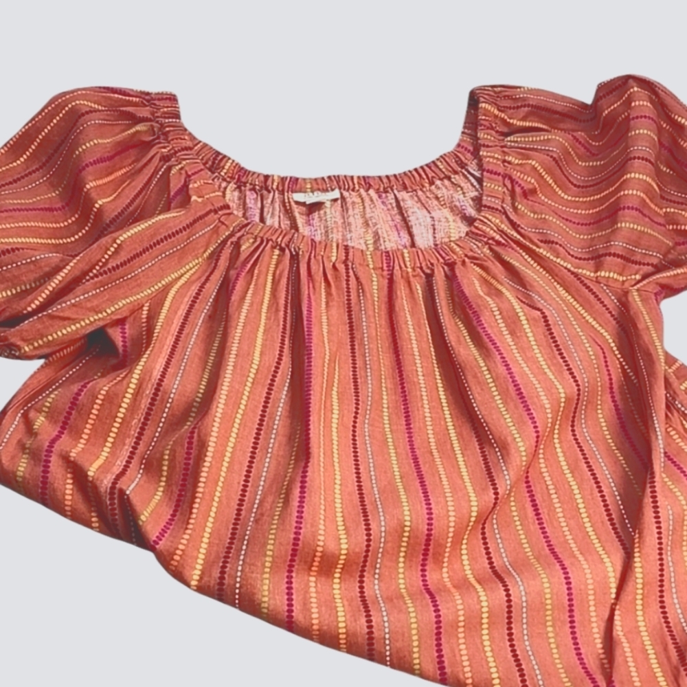a.n.a Women's Striped Dress - Orange and Pink